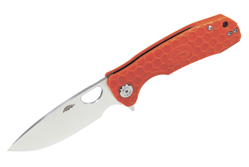 Нож HONEY BADGER Flipper с оранжевой рукоятью, Размер: Medium