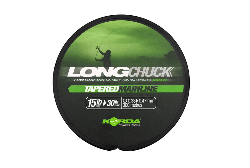 Леска KORDA Long Chuck Tapered Mainline Green 300м, Тест: 15 lb - 30 lb