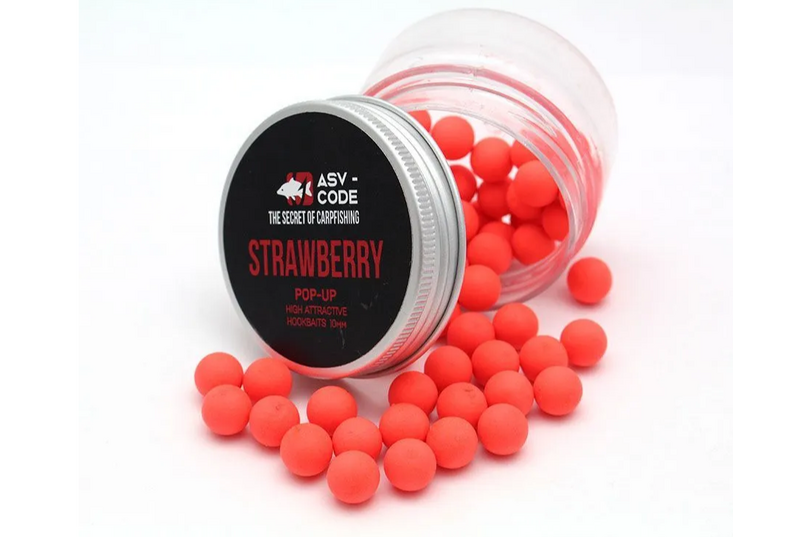 Плавающие бойлы ASV-CODE Pop-Up Strawberry (Клубника) 10 мм