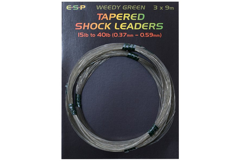 Шок лидер конусный E-S-P Tapered Shock leaders - 3 x 9m / 0,37-0,59mm / 15-40lb - Green