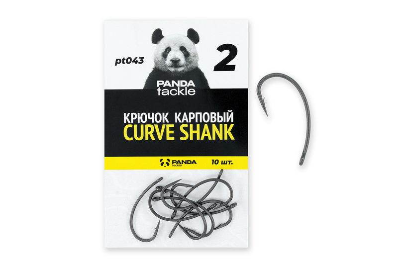 Крючок карповый PANDA Tackle Curve Shank, Размер крючка: № 2