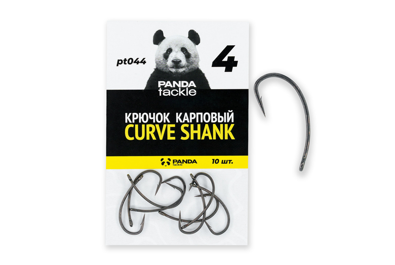 Крючок карповый PANDA Tackle Curve Shank, Размер крючка: № 4