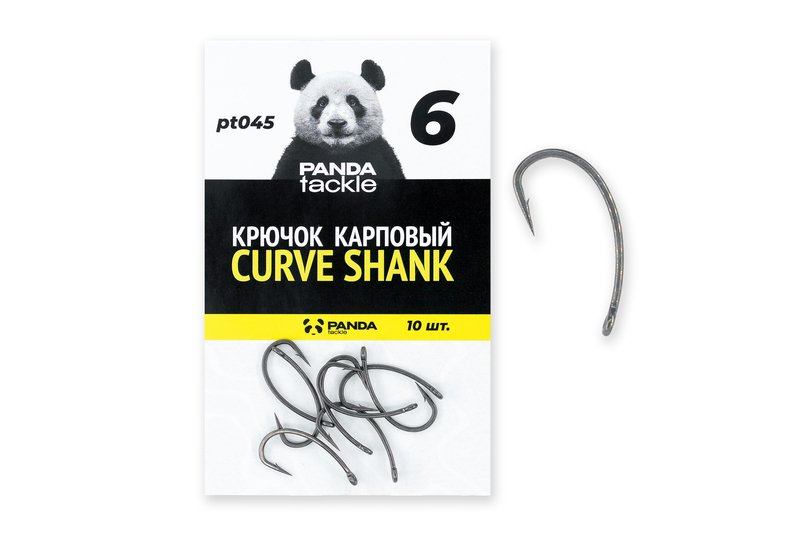 Крючок карповый PANDA Tackle Curve Shank, Размер крючка: № 6
