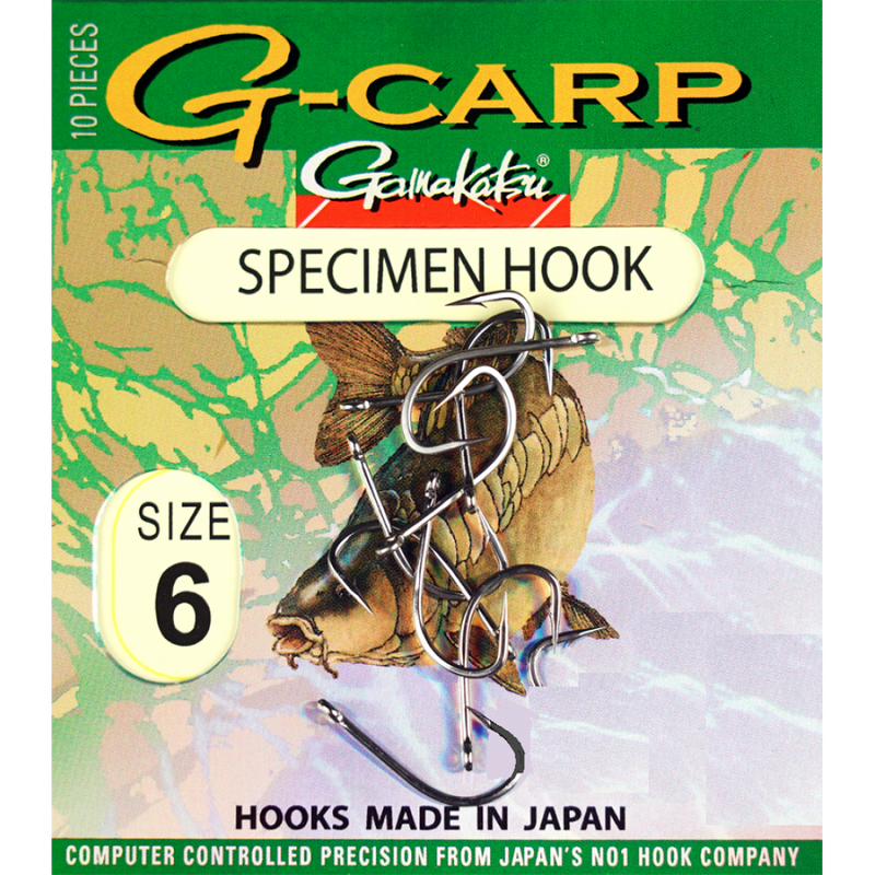 Крючки Gamakatsu HOOK G-CARP SPECIMEN, Размер: 6