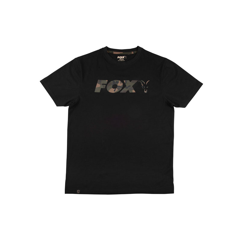 Футболка FOX Black/Camo Chest Print T-Shirt, Размер: S