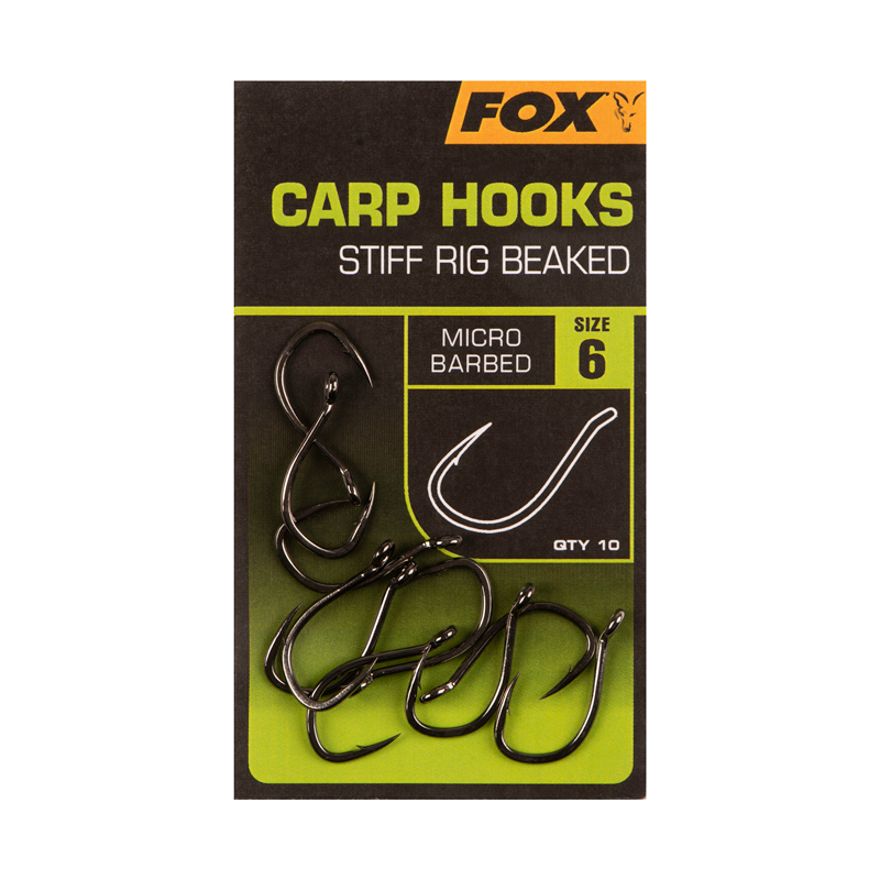 Крючки FOX Carp Hooks Stiff Rig Beaked, Размер крючка: № 6