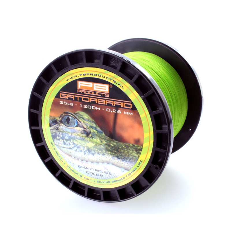 Леска плетеная PB Products GATOR BRAID Chartreuse, Диаметр лески: 0.26 мм