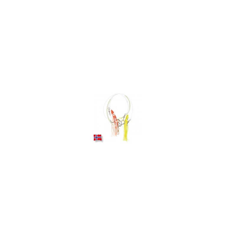 Оснастка морская AQUANTIC® Natural Bait Leader NORGE Rig - №4/0 / 1.20mm / 170cm / 120lbs - Red