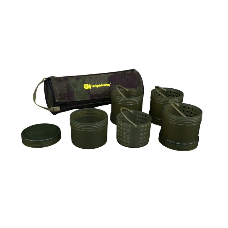 Компактный набор баночек для насадок в чехле Ridge Monkey Modular Hookbait Pots, Цвет: Камо