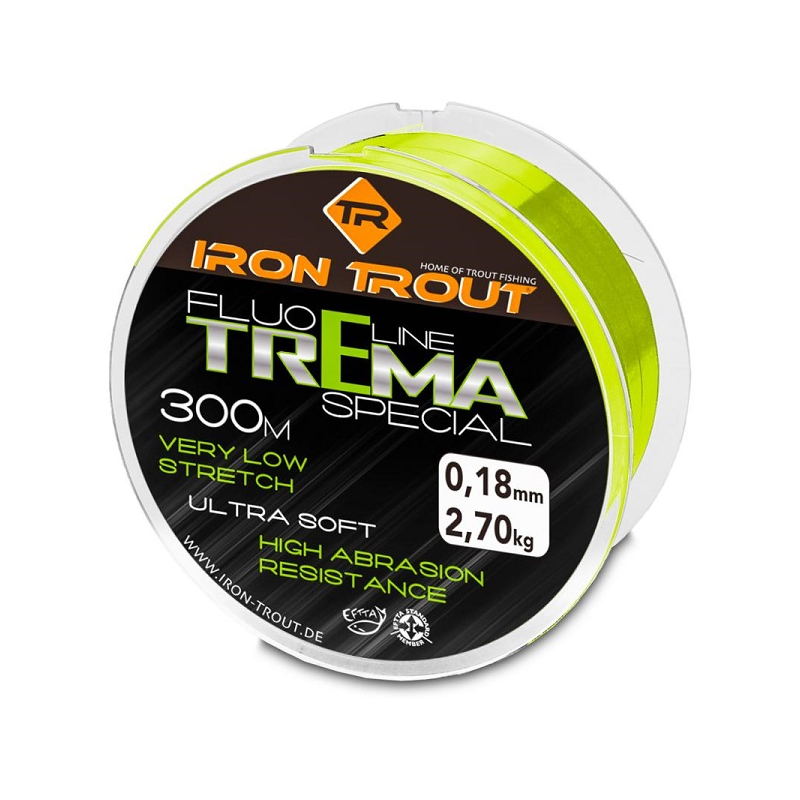 Леска для ловли форели IRON TROUT TREMA Special - 300m / 0,18mm / 2.70kg - Fluo Green